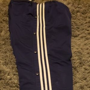Blue Adidas button rip away sweatpants